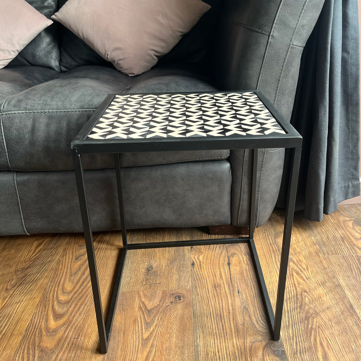 Set of 3 Square Nesting Aztec Side Tables