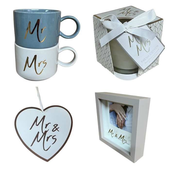 Mr & Mrs Mugs & Photo Frame Wedding Box