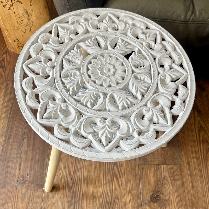 Decorative White Cut-Out Beautiful Table 50cm