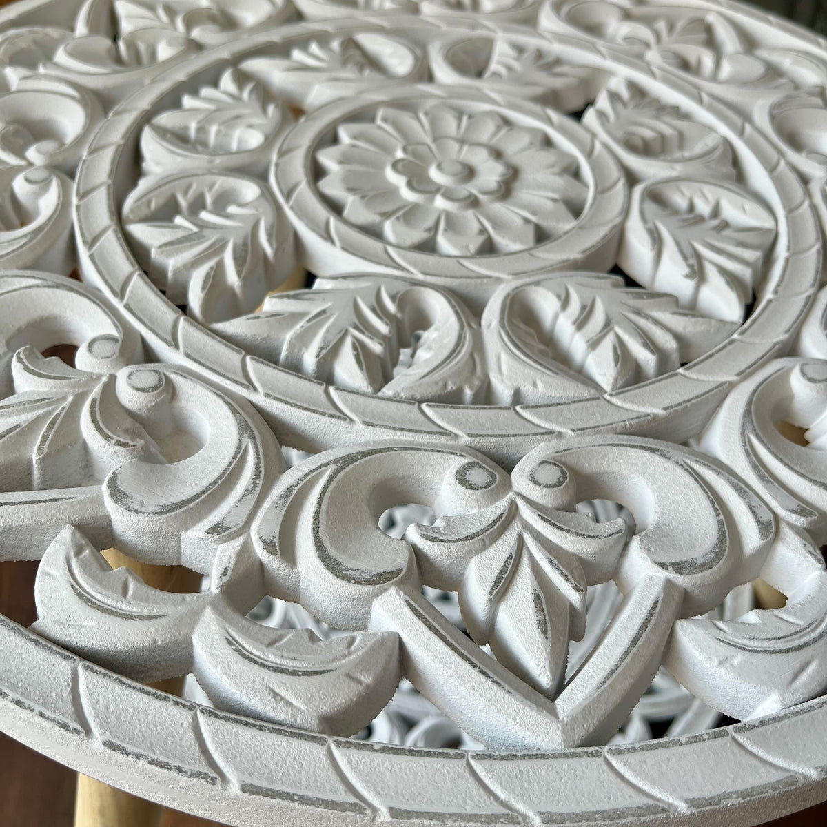 Decorative White Cut-Out Beautiful Table 50cm