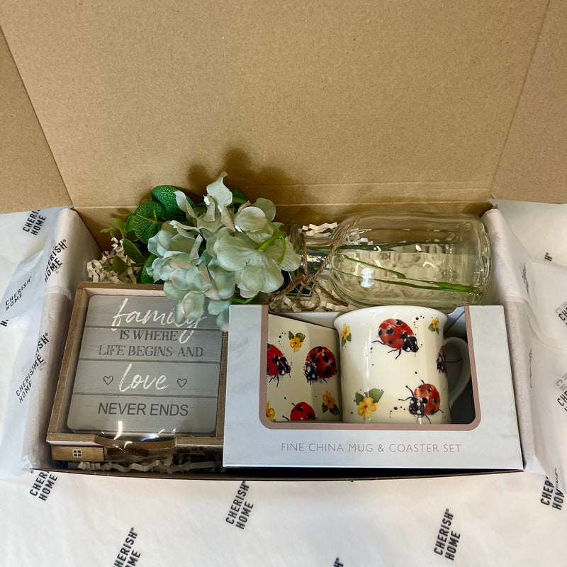 Friendly Ladybird Mug Gift Box - Woodland Creature Coffee Mug Present for Her