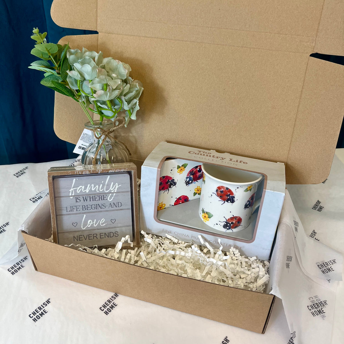 Friendly Ladybird Mug Gift Box - Woodland Creature Coffee Mug Present for Her