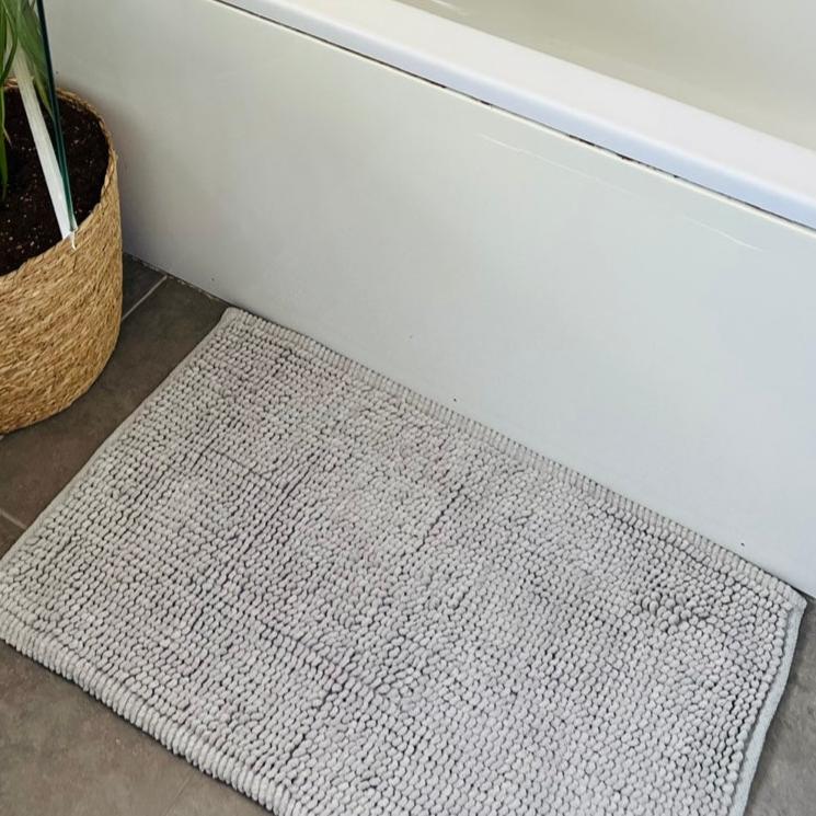 Bobbled Bath Mat Silver Grey - Bathroom Collection