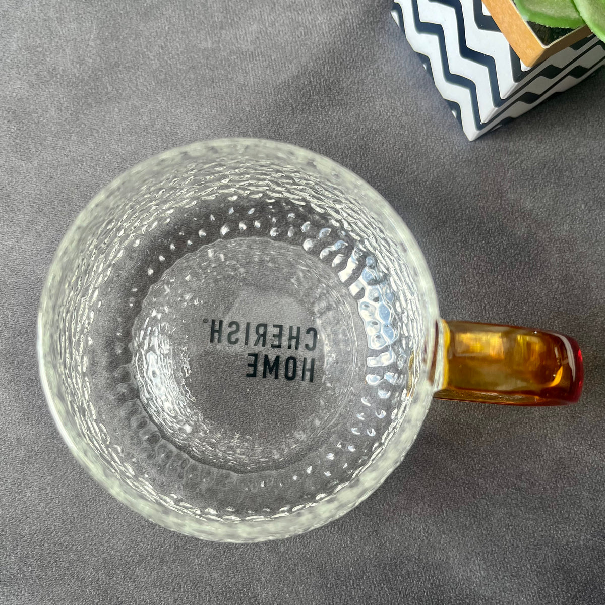 Hammered Glass 350ml Coffee Mug - Elegant Textured Drinking Cup, Clear Glass for Iced Coffee, Tea, Lattes, Water & More