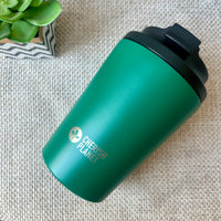 Cherish Planet Green Coffee Mug 360ml - Portable Stainless Steel 12oz Coffee Cup for Home & Office