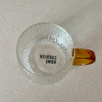 Hammered Glass 350ml Coffee Mug - Elegant Textured Drinking Cup, Clear Glass for Iced Coffee, Tea, Lattes, Water & More