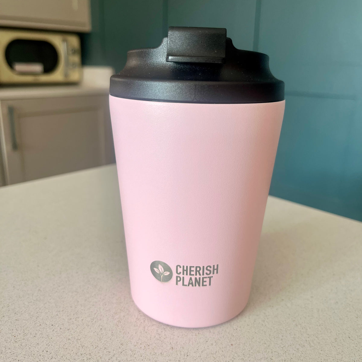 Cherish Planet Pink Coffee Mug 360ml - Portable Stainless Steel 12oz Coffee Cup for Home & Office