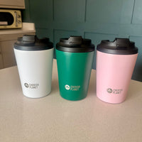 Cherish Planet Green Coffee Mug 360ml - Portable Stainless Steel 12oz Coffee Cup for Home & Office