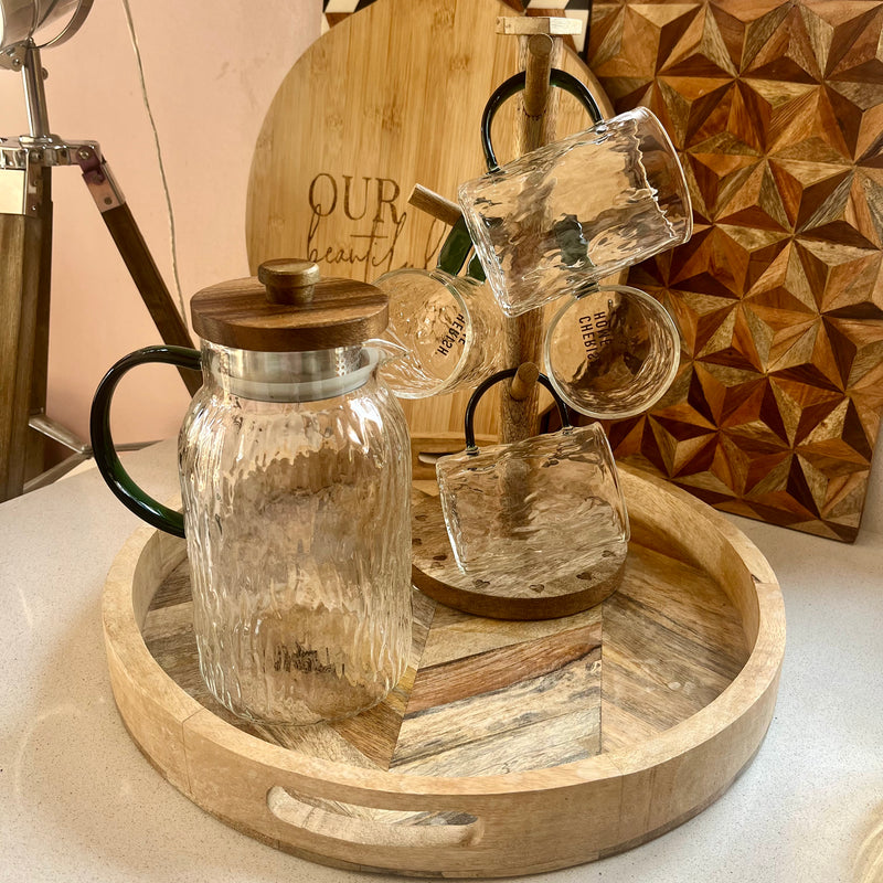 Nature Inspired Teapot & Cups Set, Treeline Design Teapot, ideal Gift for Tea Lovers