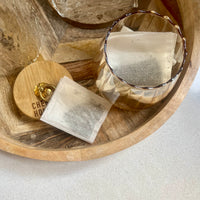 Cherish Home Elegant Ribbed Glass Tea Storage Jar with Bamboo Lid & Gold Accent