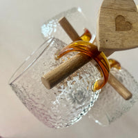 Hammered Glass 350ml Coffee Mug - Elegant Textured Drinking Cup, Clear Glass for Iced Coffee, Tea, Lattes, Water & More