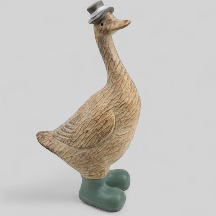 Dawson Duck - Small Resin Duck Ornament for Garden, Home Decor, Indoor Decor