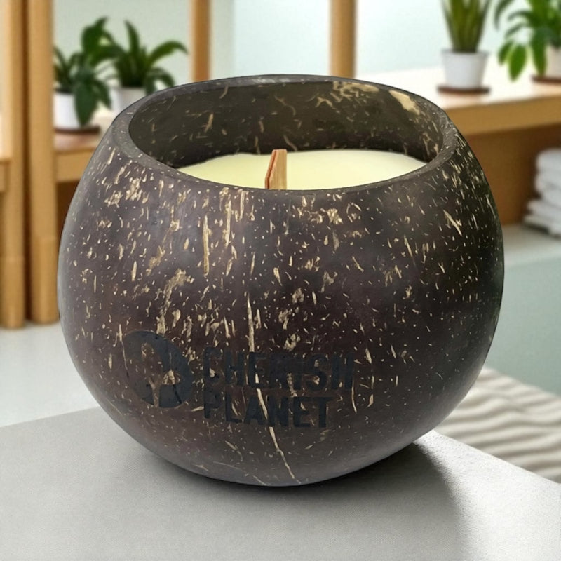 Soy Wax Real Coconut Shell Candle - Jasmine Scented