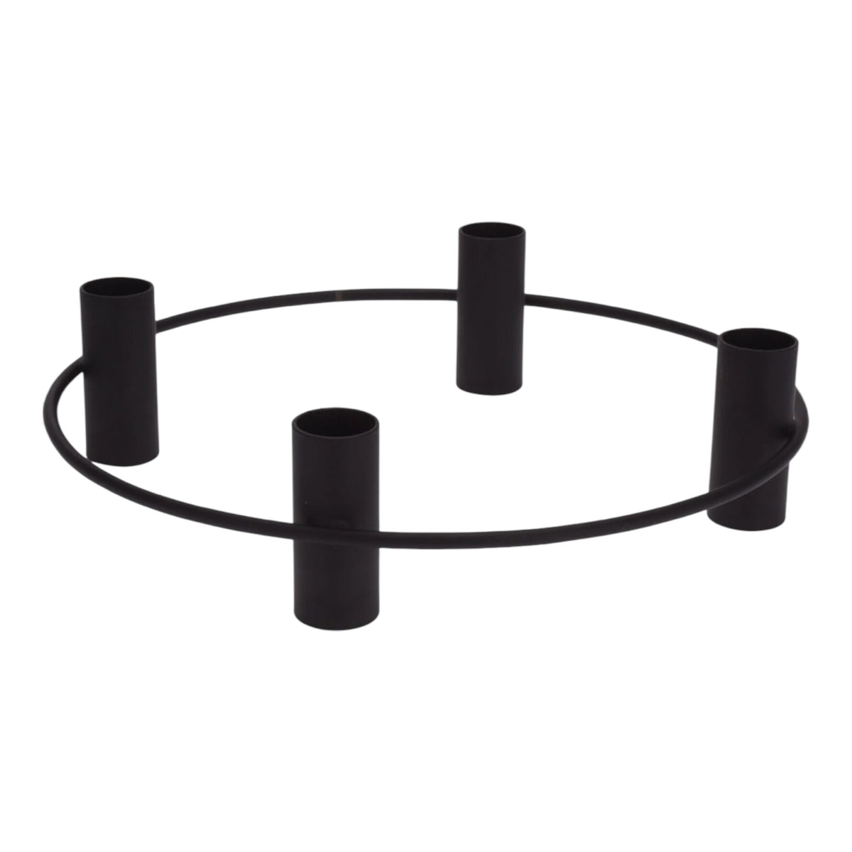 Matt Black Candlesticks Candle Holder Wide Base Candelabra Hold 4 Dinner Candles