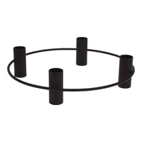 Matt Black Candlesticks Candle Holder Wide Base Candelabra Hold 4 Dinner Candles