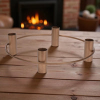 Matt Gold Candlesticks Candle Holder Candelabra Holds 4 Dinner Candles