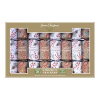 Pack of 8 Eco-Friendly Luxury Christmas Crackers, Brown & White (32cm)