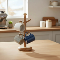6-Mug Kitchen Mug Storage - Mango Wood