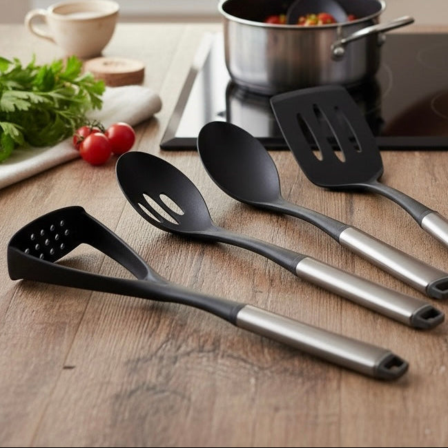 Sabichi Stainless Steel Nylon Utensil Set Dishwasher safe