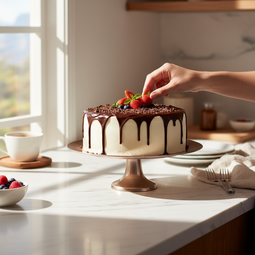 Large 33cm Glass Cake Stand on Pedestal Centrepiece