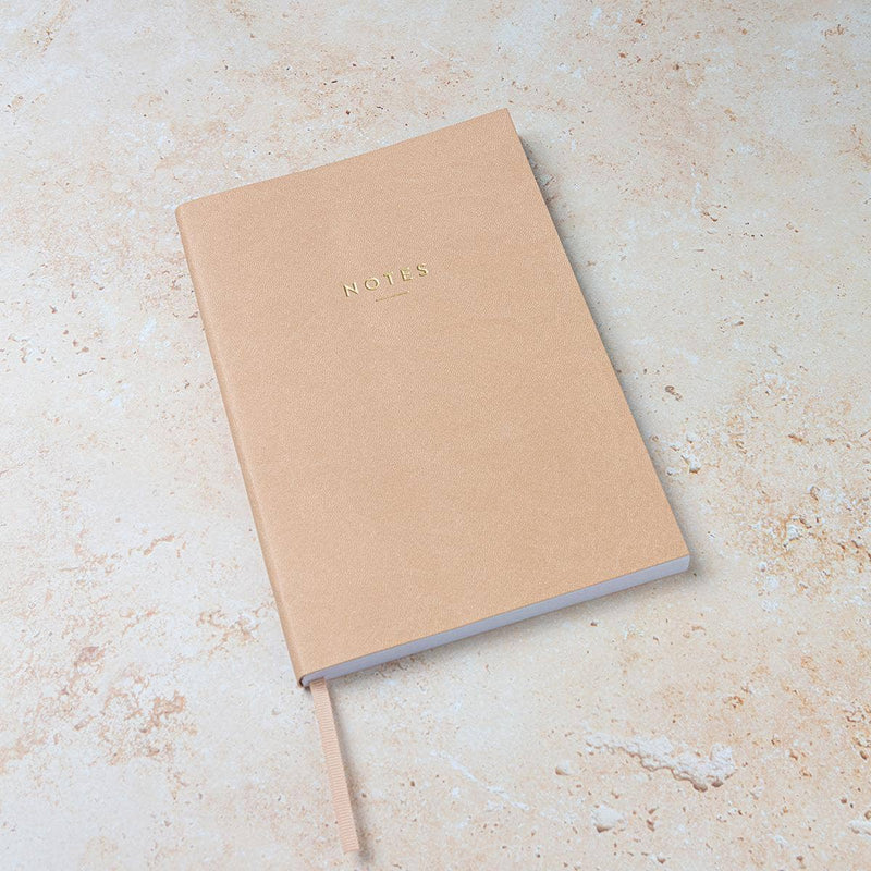 A5 Tan 'Notes' Notebook - Cherish Home