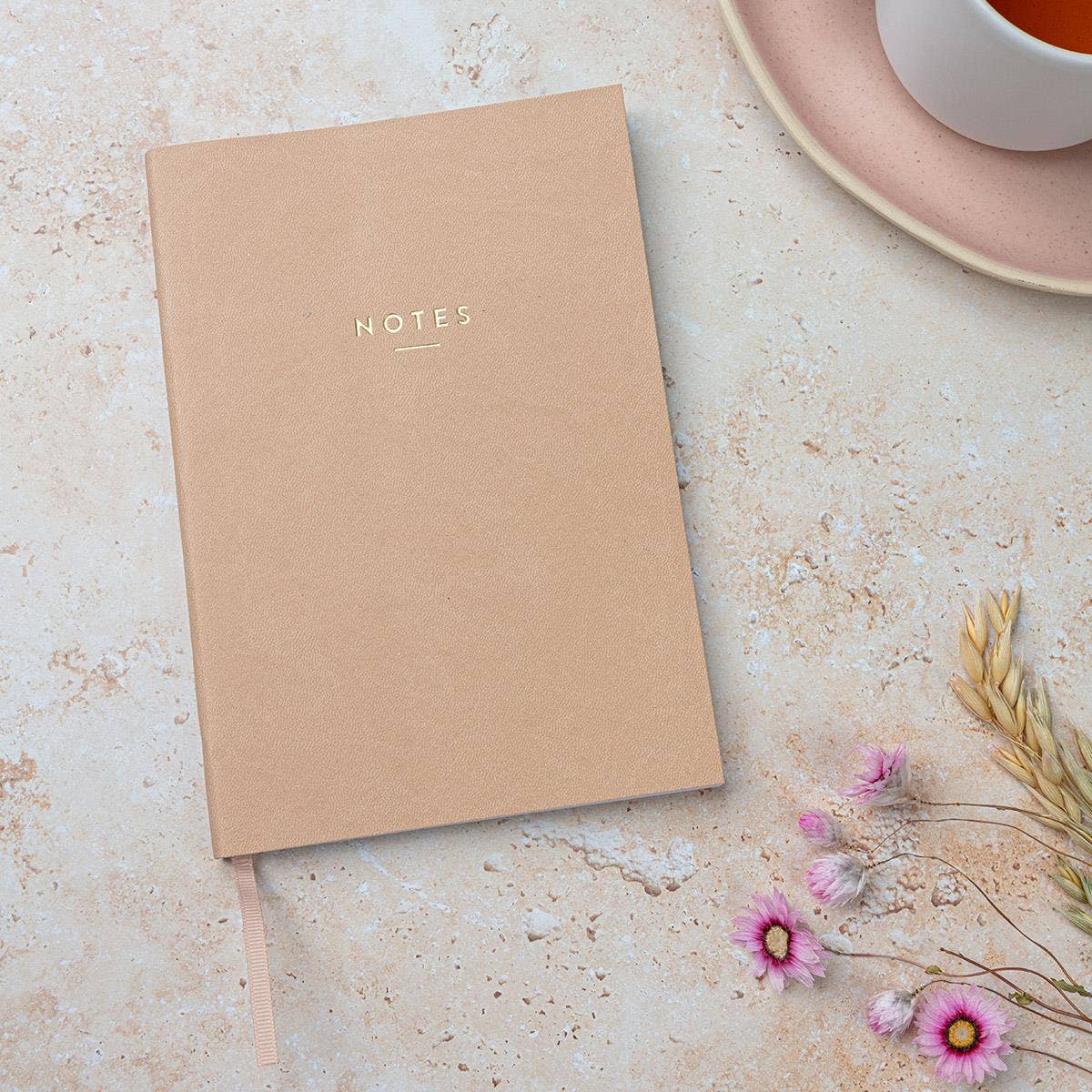 A5 Tan 'Notes' Notebook - Cherish Home