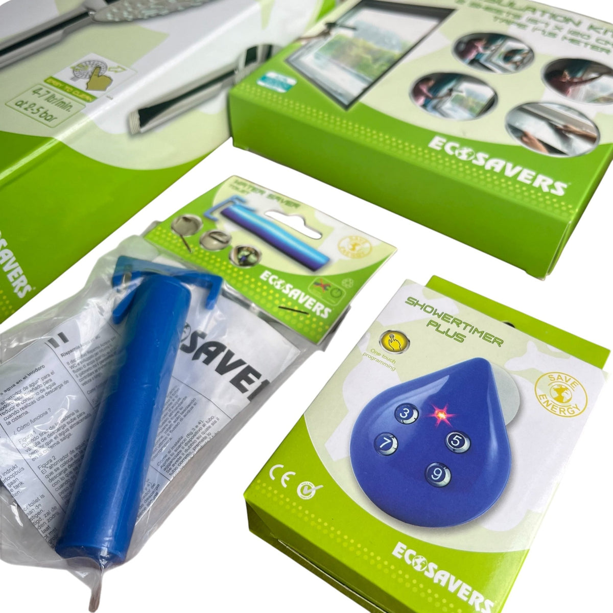 All - in - One Home Energy Efficiency Kit: Reduce Utility Bills & Stop Drafts - Includes Window Insulation Film, Eco Shower Head, Fridge Alarm, Water Saver, and Shower Timer - Cherish Home
