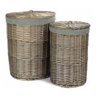Antique Wash Round Laundry Basket with Grey Sage Lining - Cherish Home