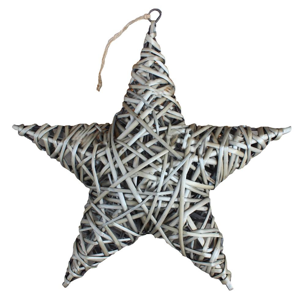 Antique Wash Wicker Full Star Christmas Decoration Rustic Farmhouse style decor - Cherish Home