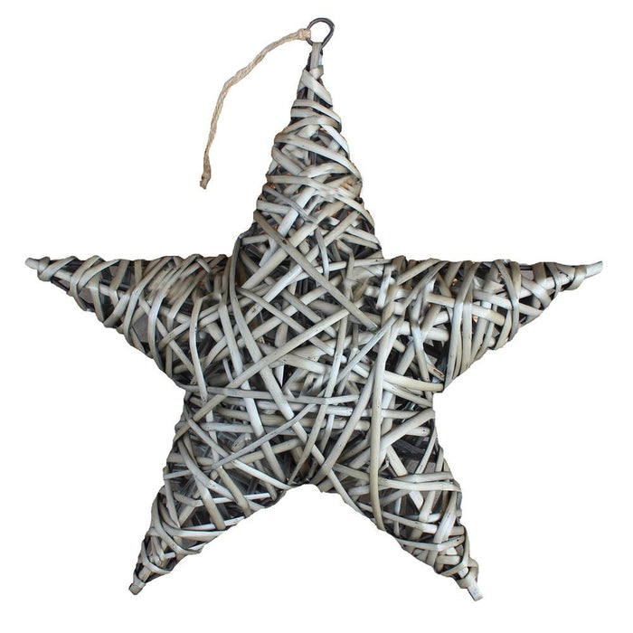 Antique Wash Wicker Full Star Christmas Decoration Rustic Farmhouse style decor - Cherish Home