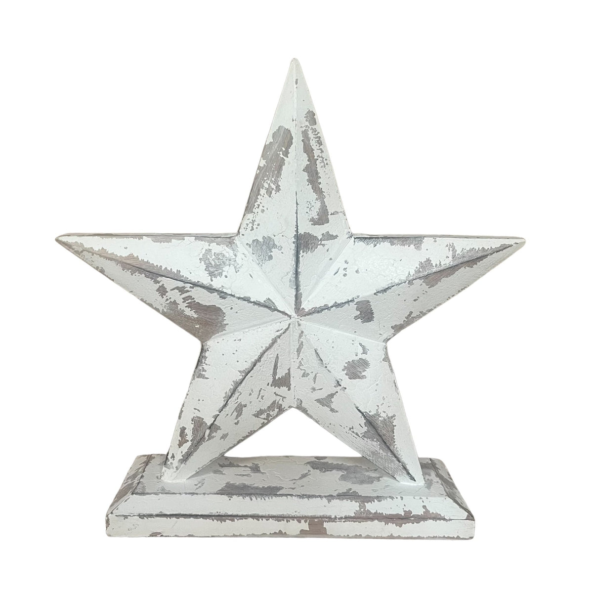 Antique White Standing Star Decor 30cm - Cherish Home