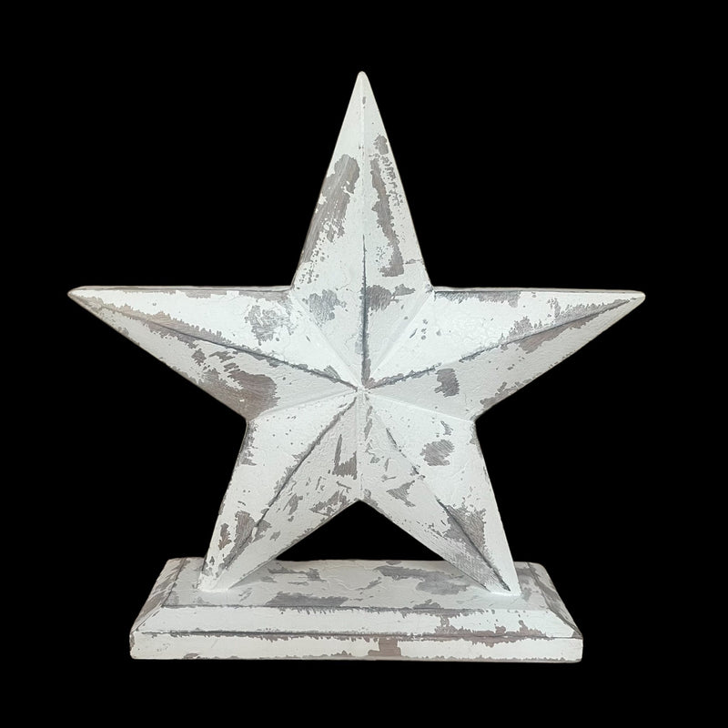 Antique White Standing Star Decor 30cm - Cherish Home