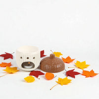 Autumn Acorn & Leaf Ceramic Oil Burner - Fall Fragrance Wax Warmer for Essential Oils - Cherish Home