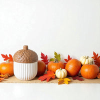 Autumn Acorn & Leaf Ceramic Oil Burner - Fall Fragrance Wax Warmer for Essential Oils - Cherish Home