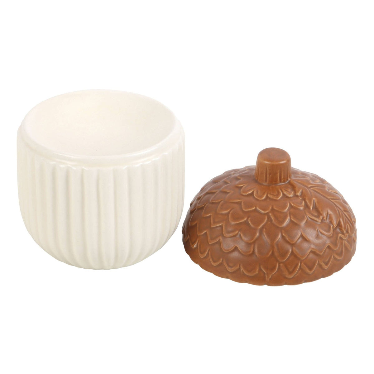 Autumn Acorn & Leaf Ceramic Oil Burner - Fall Fragrance Wax Warmer for Essential Oils - Cherish Home