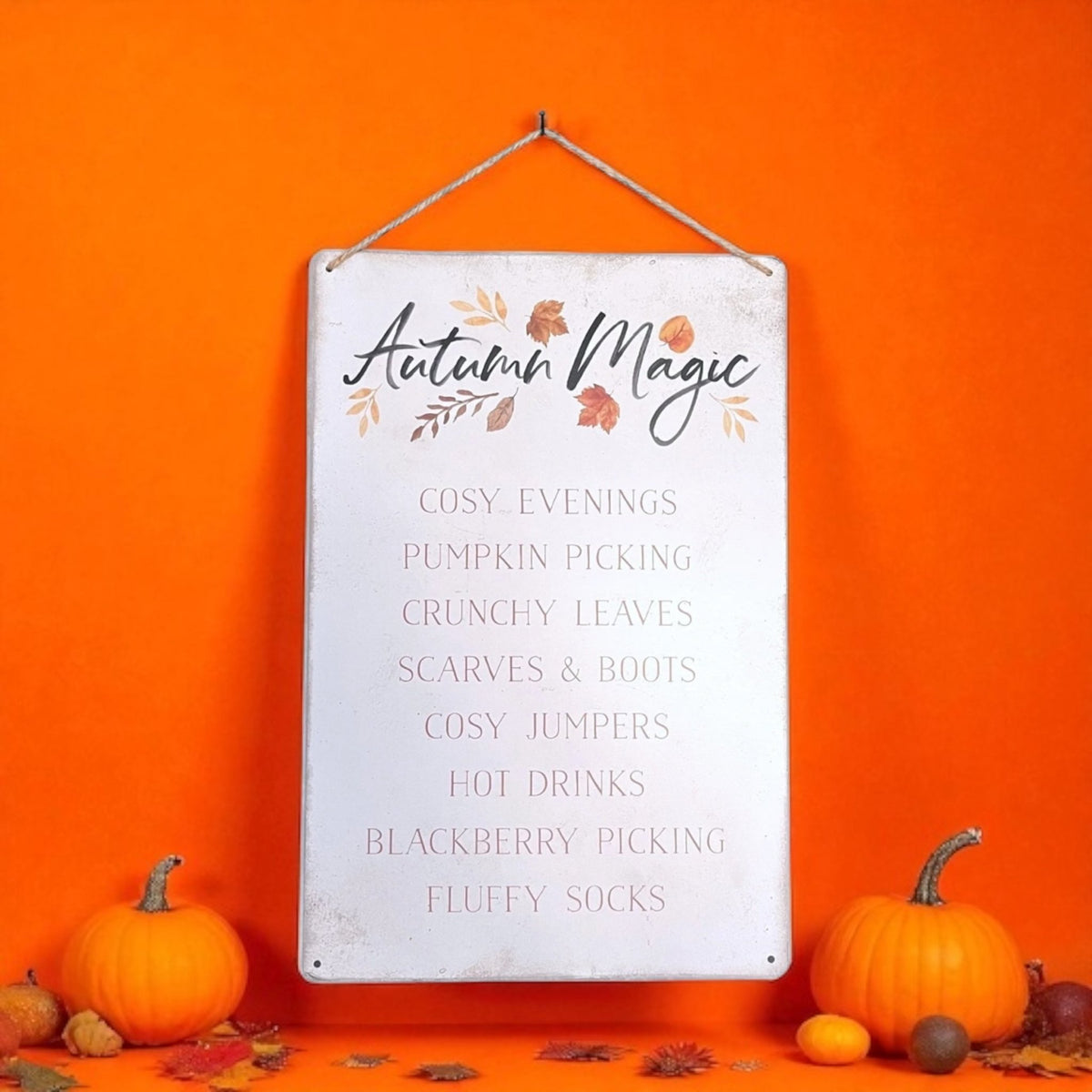 Autumn Magic Metal Hanging Sign - Wall Decor, Halloween, Fall, Rustic, Farmhouse, Living Room, Bedroom, Kitchen Decor - Cherish Home