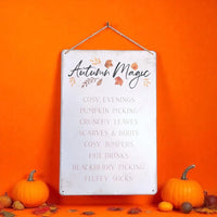 Autumn Magic Metal Hanging Sign - Wall Decor, Halloween, Fall, Rustic, Farmhouse, Living Room, Bedroom, Kitchen Decor - Cherish Home