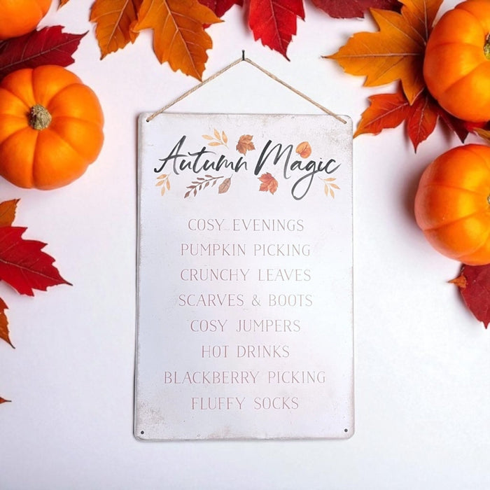 Autumn Magic Metal Hanging Sign - Wall Decor, Halloween, Fall, Rustic, Farmhouse, Living Room, Bedroom, Kitchen Decor - Cherish Home