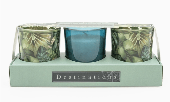 Bali Whirl Mini Votive Candles - Set of 3 - Tropical Fragrance - Cherish Home