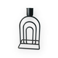 Black Metal Abstract Arch Candle Holder - Cherish Home