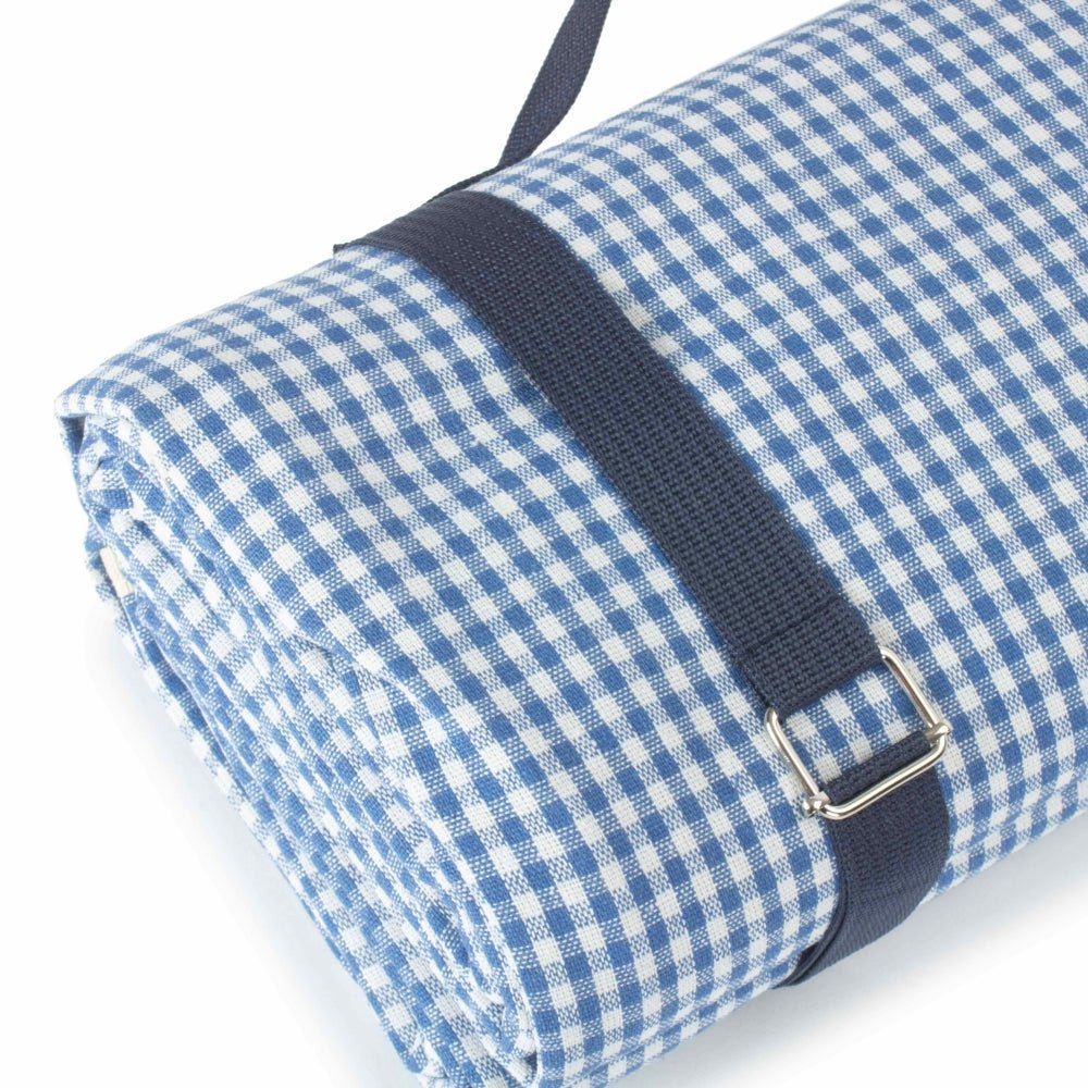 Blue and White Gingham Picnic Blanket - Cherish Home