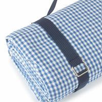 Blue and White Gingham Picnic Blanket - Cherish Home