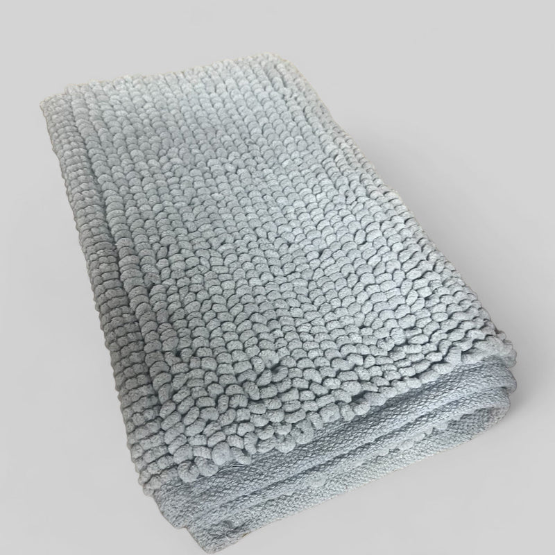 Bobbled Bath Mat Silver Grey - Bathroom Collection - Cherish Home