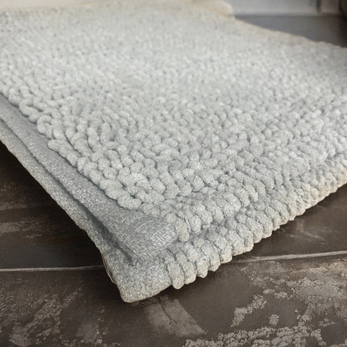 Bobbled Bath Mat Silver Grey - Bathroom Collection - Cherish Home