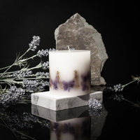 Botanical Scented Pillar Candle - Rose or Lavender - Cherish Home