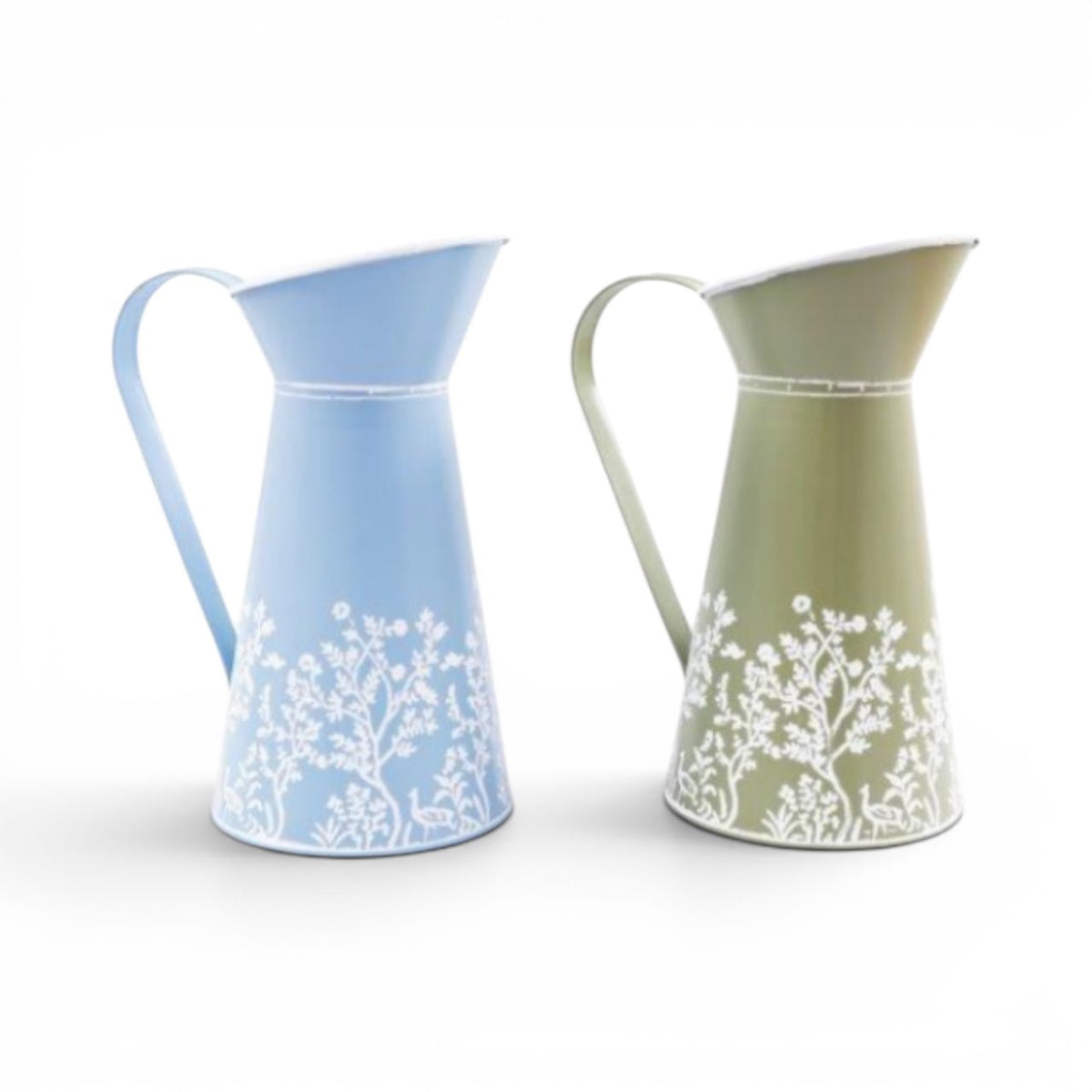 Bright Meadow Metal Decorative Jug 27cm Available in Blue or Green - Cherish Home