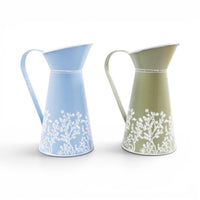 Bright Meadow Metal Decorative Jug 27cm Available in Blue or Green - Cherish Home