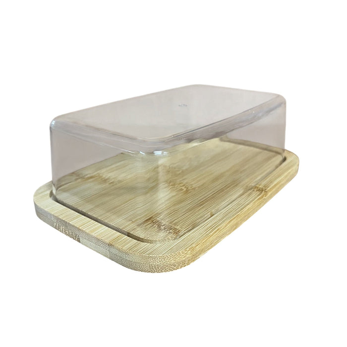 Butter Dish with Clear Lid & Bamboo Base - Cherish Home