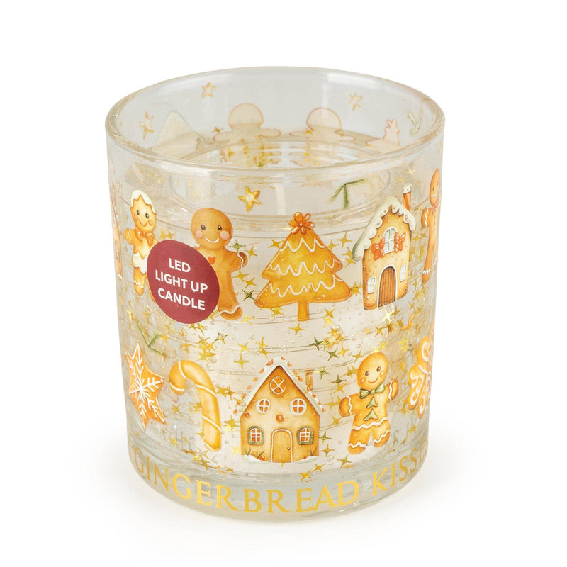 Charming LED Gingerbread Kisses Candle Battery - Powered Gingerbread House, Tree & Candy Cane Figures - Cherish Home
