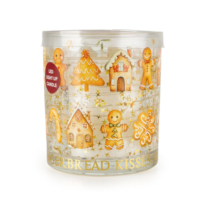 Charming LED Gingerbread Kisses Candle Battery - Powered Gingerbread House, Tree & Candy Cane Figures - Cherish Home